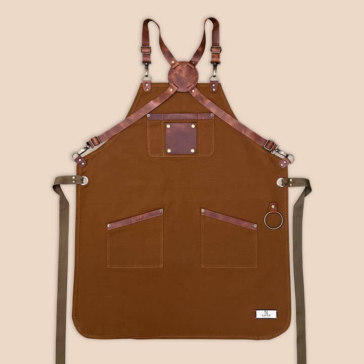 Green Apron For Men and Women | Personalized | Leather Straps for wholesale on Faire