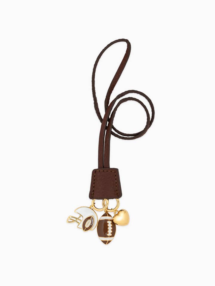 Gameday Football Leather Clochette Bag Charm for wholesale by Sessori