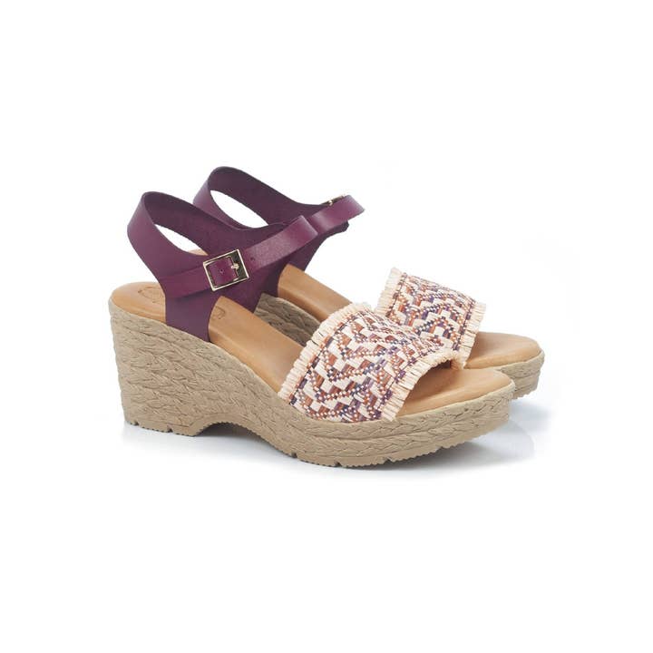 W-TRIANA-ROSA women's pink leather espadrilles for wholesale by Ortiz & Reed