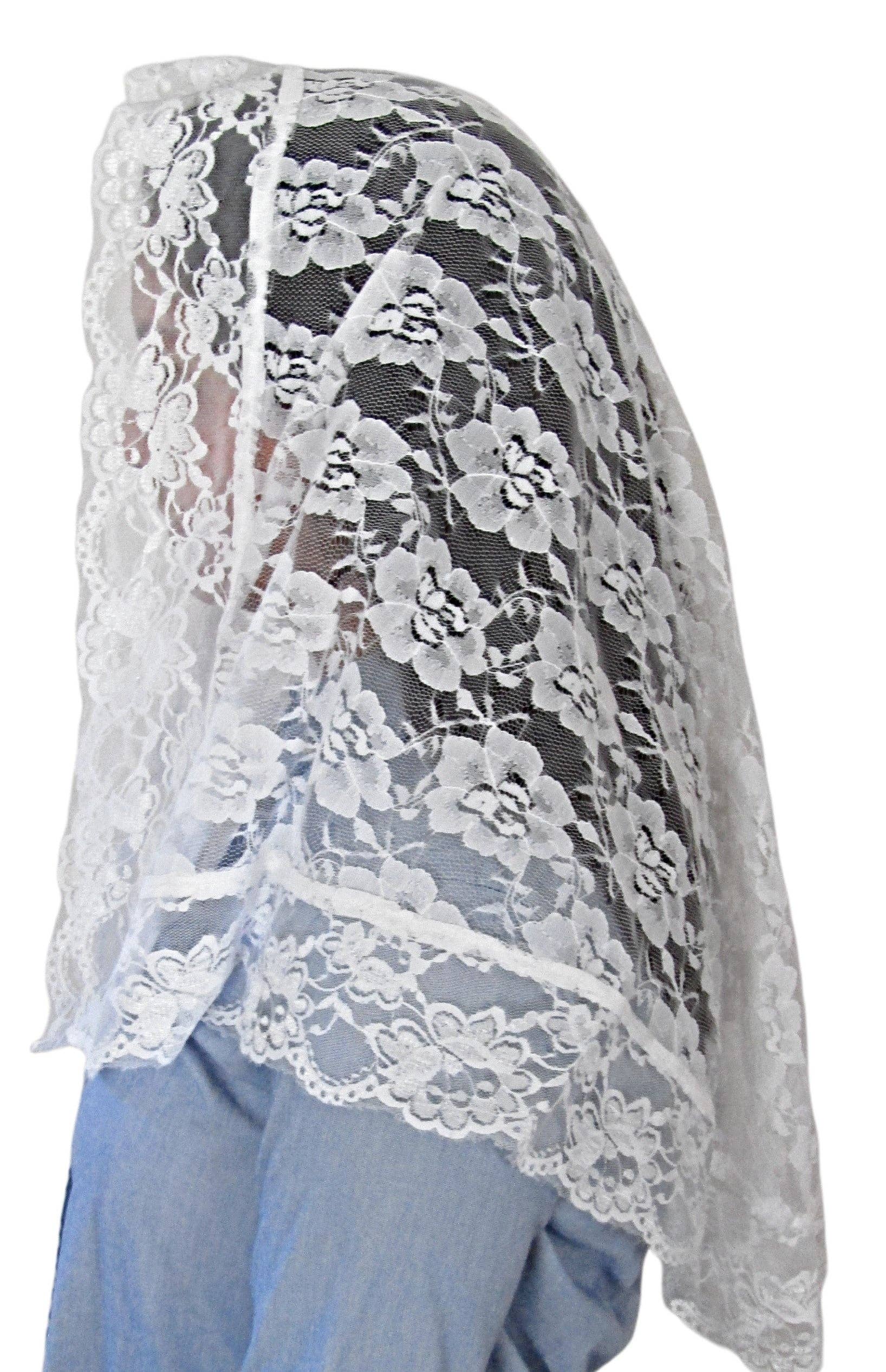 mds - Wholesale Veil - Women's - mds - Lace with lace trimmed mantilla #21003