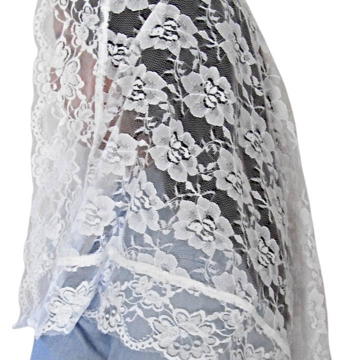 mds - Wholesale Veil - Women's - mds - Lace with lace trimmed mantilla #21003