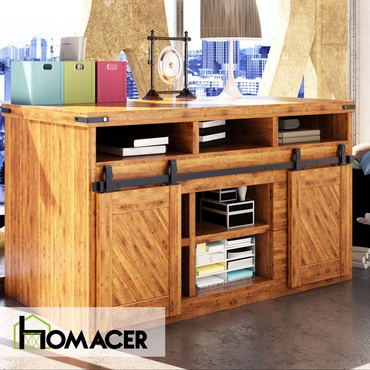 Homacer INC - Wholesale Knob/Pull - Mini NonBypass Sliding Barn Door Hardware Kit - Bent T-Shape3