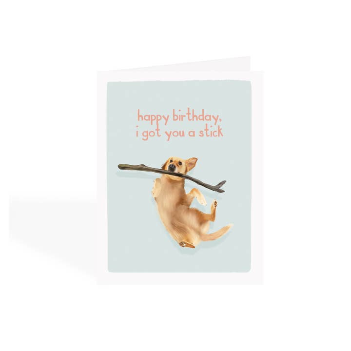 Pawssionate Art - Wholesale Birthday card - Labrador Birthday Card - A Stick Just For You1