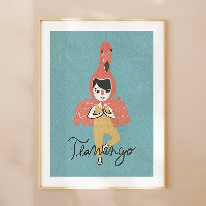 YOGAPRINT MET FLAMINGO voor wholesale door Cosmic Emilia