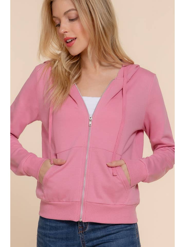 Active Basic | Active USA - Vendita all'ingrosso Felpa con cappuccio - Donna - Felpa con cappuccio e zip in French Terry con interno in pile spazzolato12
