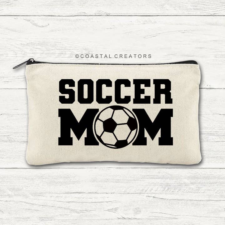 Soccer Mom Multi-Use Canvas Zipper Bag for wholesale by Coastal Creators of Connecticut