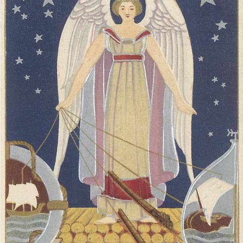 Art Print RG-66 Angel Controlling Shipping, Mining, Fishing for wholesale by Found Image Press