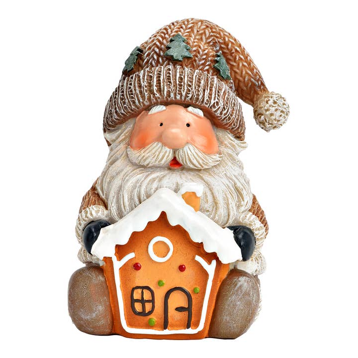 Wichtel mit Lebkuchen aus Poly, Braun (B/H/T) 7x9x7cm für den Großhandel von Wurm