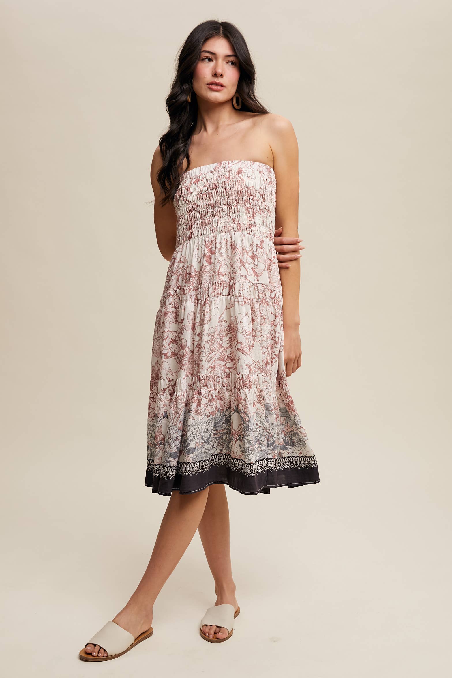 Listicle - Vente Jupe – femme - Jupe longue bohème convertible à smocks & robe bustier20