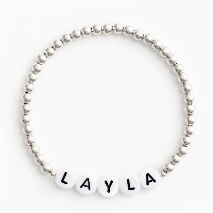 The Mini Sterling Silver with End Beads Bracelet for wholesale by Names For Good