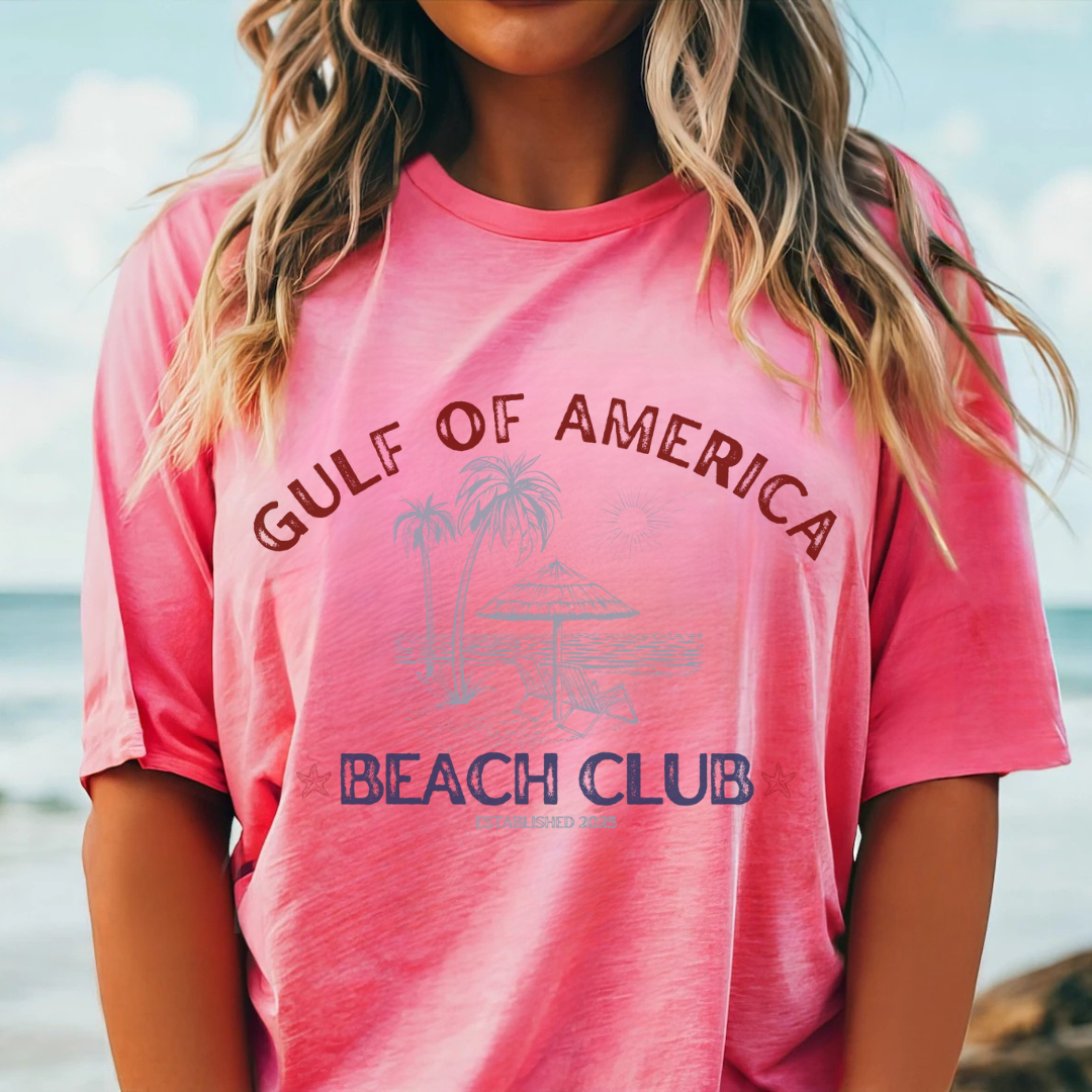 Clover + Cotton Co - Wholesale Screen Printed T-Shirt - Men's - Over Print | Gulf Of America Beach Club Tees0