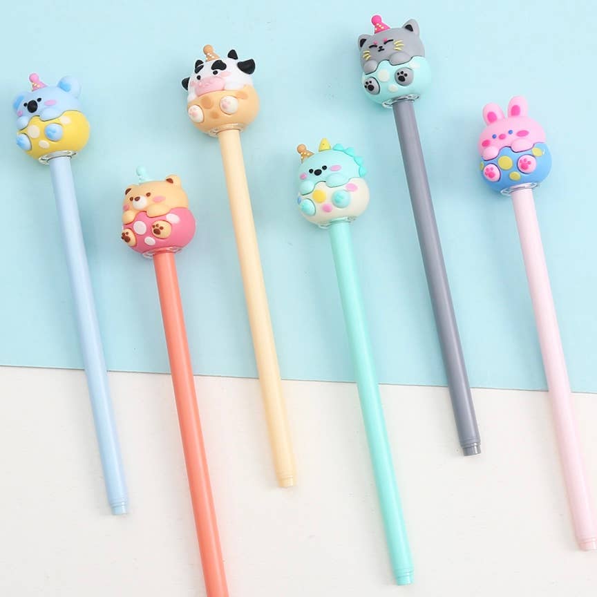 BCmini - Wholesale Pen - 22668 Birthday Animals Gel Pen-3616
