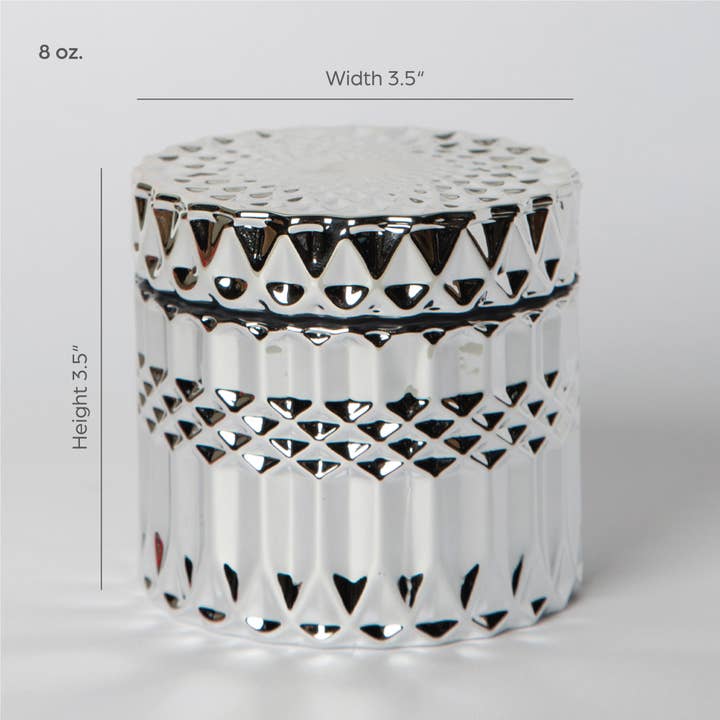 Porto Boutique - Wholesale Candle Holder - 635 - Glass Candle Holder or Candy Dish - Chrome