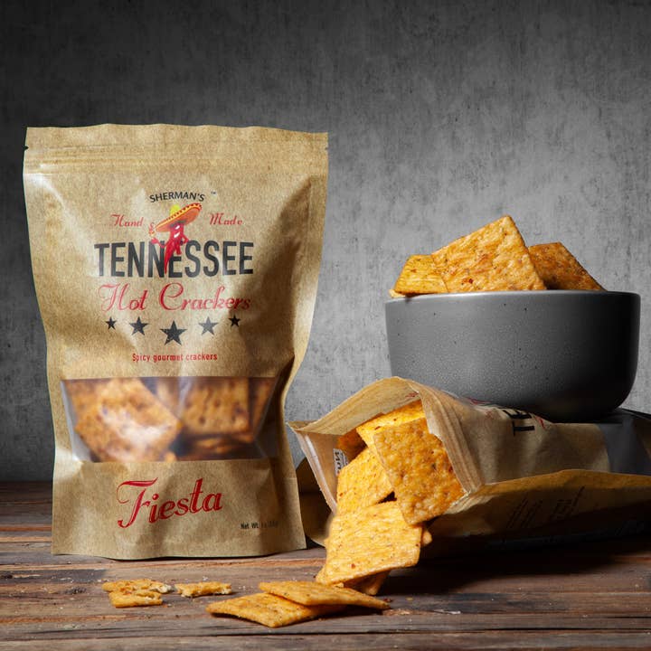 Sherman's Tennessee Hot Crackers - Wholesale Crackers - Sherman's Tennessee Hot Crackers, Fiesta Flavor 30 ct