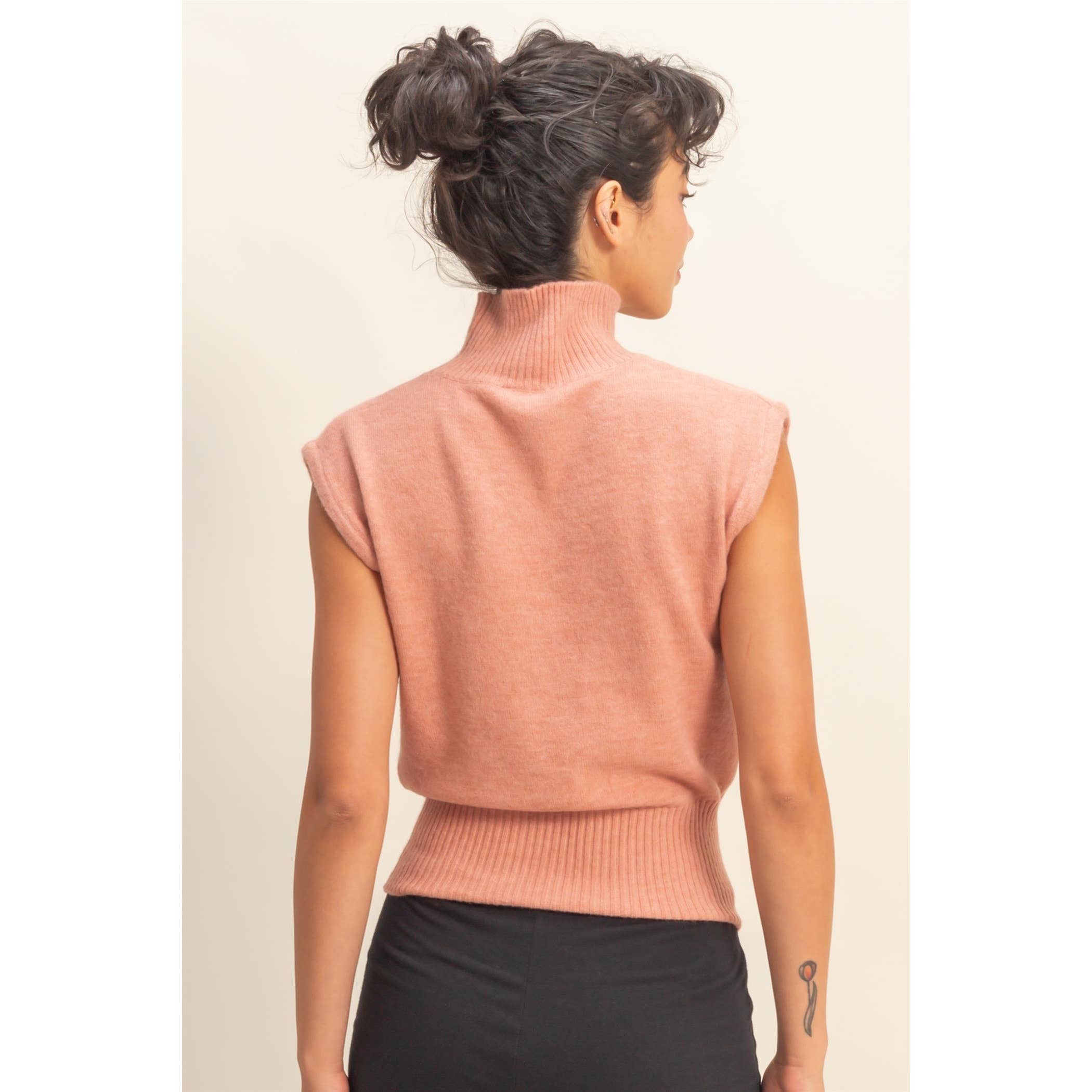 Double Zero – wholesale Pullovertröja - Dam – Ärmlös stickad topp med hög krage11