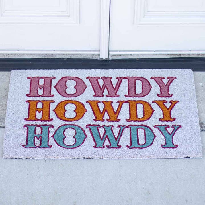 The Royal Standard – wholesale Door mat – Howdy Friends Coir Doormat White/Multi 30x18
