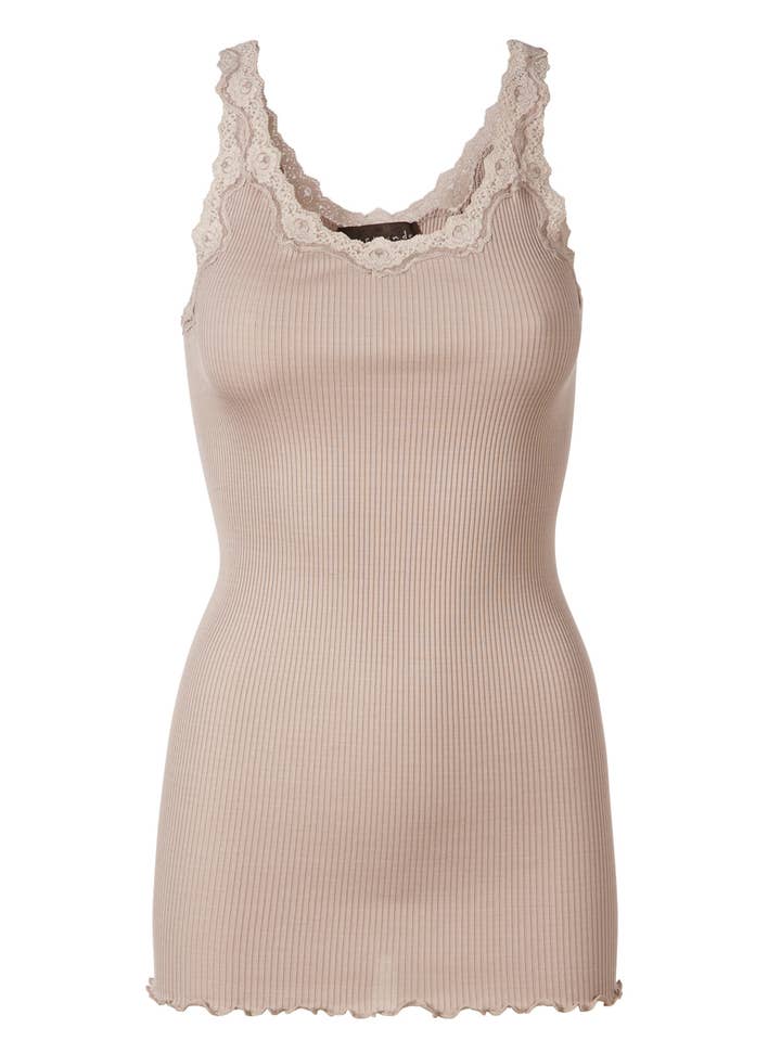 Rosemunde - Vente Débardeur – femme - Top en soie avec dentelle et dos profond11