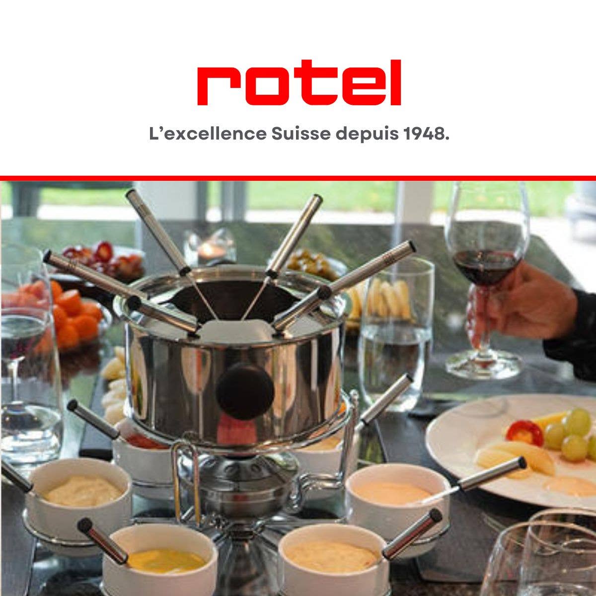 Zenker - Vente Appareils électroménagers - Ensemble à fondue bourguignonne pour 6 personnes, diamètre 17 cm Rotel Swiss Tradition5