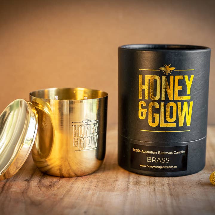 Honey and Glow - Wholesale Jar/filled candle - ‘Metallic’ Candle Range5