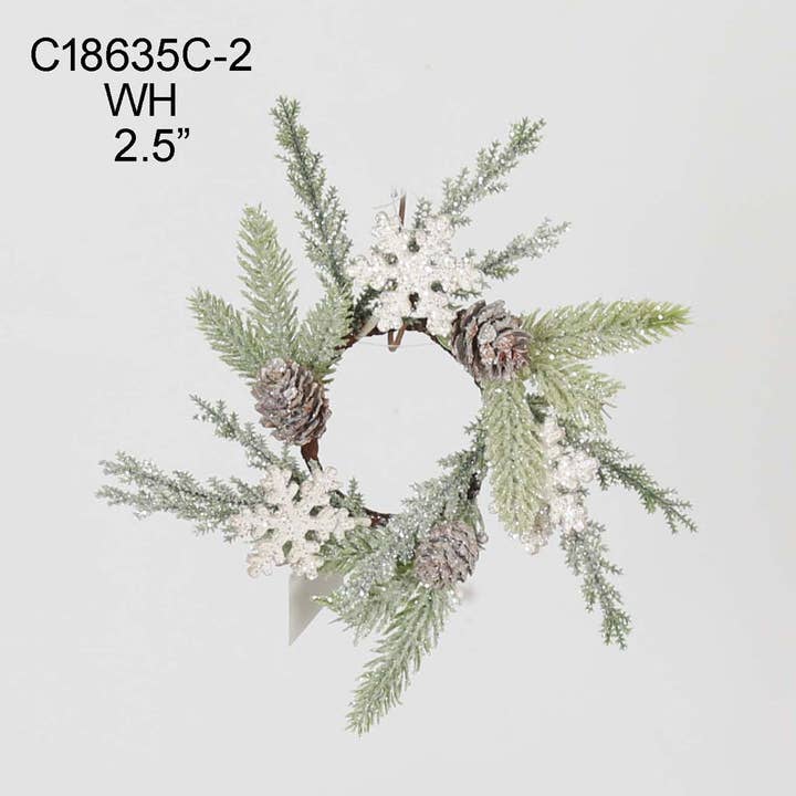 Rustic 2.5" Artificial Candle Ring Wreath Home Decor for wholesale by Tellon Investment & Trade