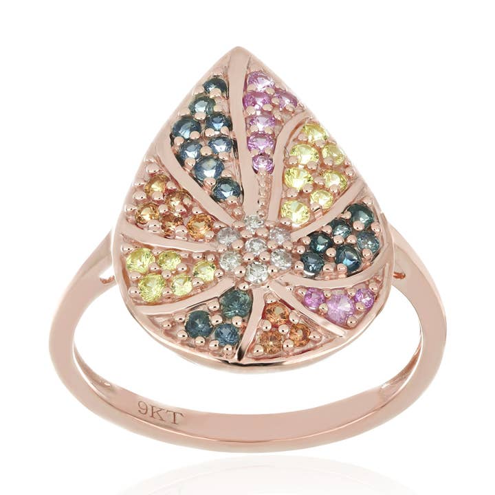 Multi-Sapphire Cocktail Ring – 9KT Yellow Gold | Luxury Jewelry for wholesale by Jaipur Jewelry