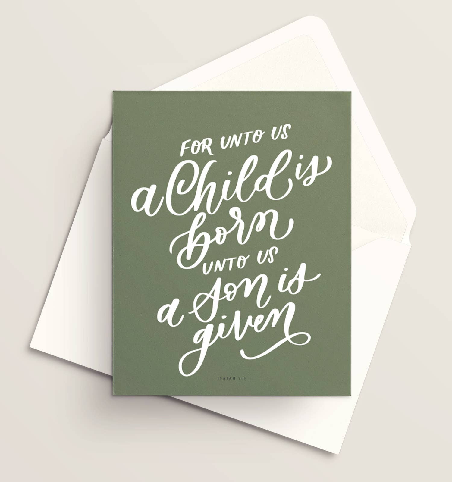 Vivi Furlong - Wholesale Christmas Card - Porque un niño nos ha nacido (Isaías 9:6) | Tarjeta cristiana | Tarjeta hecha a mano | Tarjeta de fiestas | Tarjetas navideñas | Navidad 2025 | Basada en la fe2