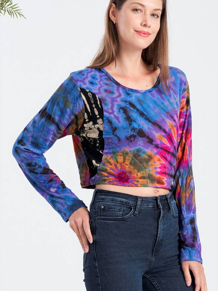 Langärmlige Batik-Oberteile (TH-1728) für den Großhandel von Kathmandu Imports