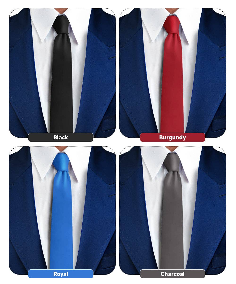 Dubal Brothers - Vente Cravate – homme - Cravate fine unie (4 paquets) par Vittorio Farina81