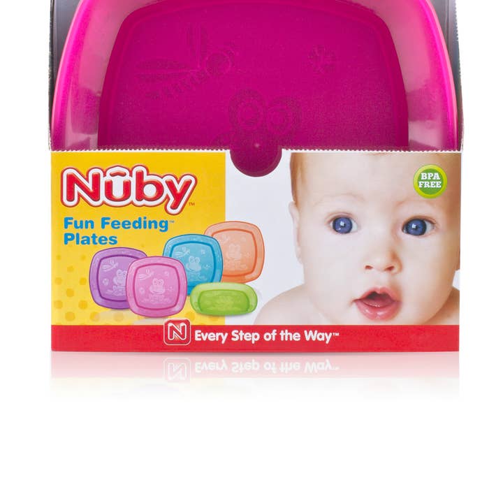 Nuby - Wholesale Dinner Plate - Kids & Baby - Value Feeding Square Plate in a 12pc2