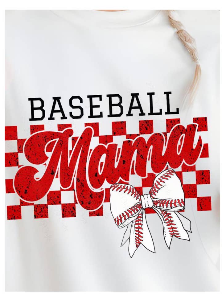 Checkered baseball Mama DTF Ready to press print for wholesale by HQL Apparel