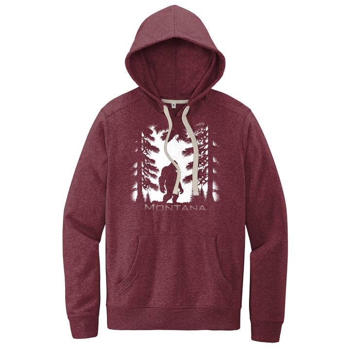 Bigfoot Dark Forest - Sustainable Recycled Fleece Hoodie for wholesale by Blue Peak Creative