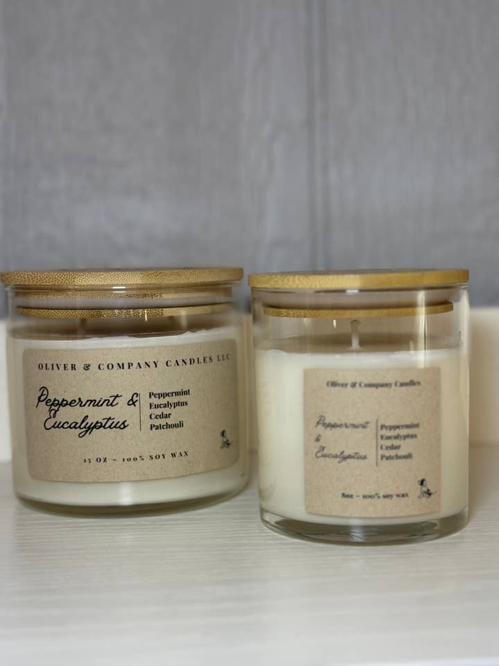 Peppermint & eucalyptus for wholesale by Oliver & Company Candles