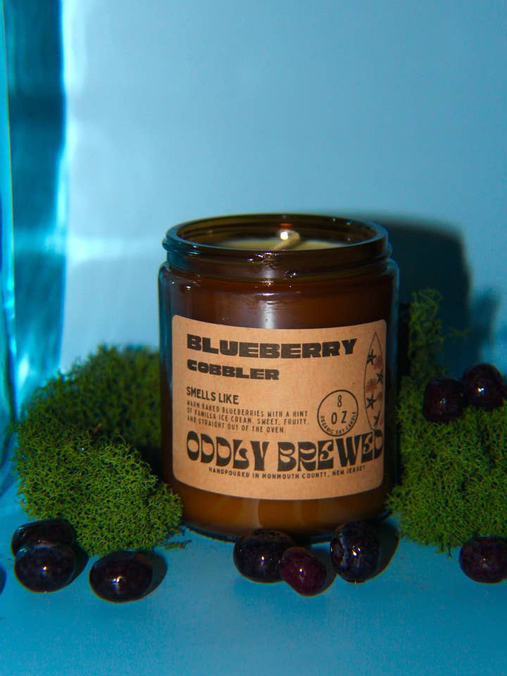 Blueberry Cobbler Soy Candle for wholesale by Oddly Brewed