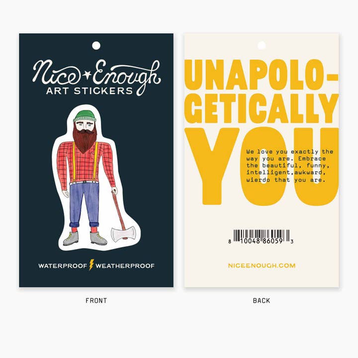 Nice Enough Stickers – Adesivo por atacado – Just Paul - Autocolante de Arte 3"2