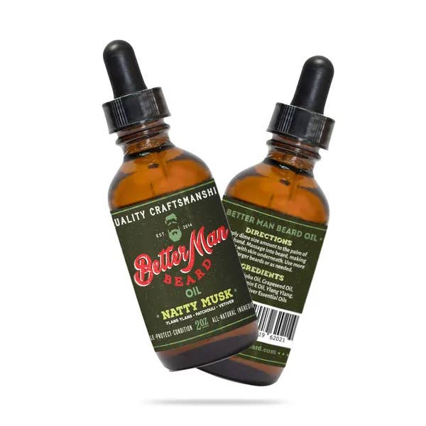 Better Man Beard - Wholesale Beard Styling Product - Natty Musk Beard Oil (2 oz)2