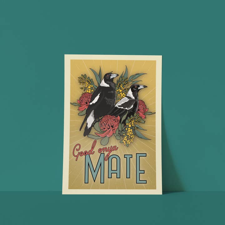 Little Green Mini Creative - Wholesale Poster - Magpies A4 Poster | Art Print | Australian Wall Art2