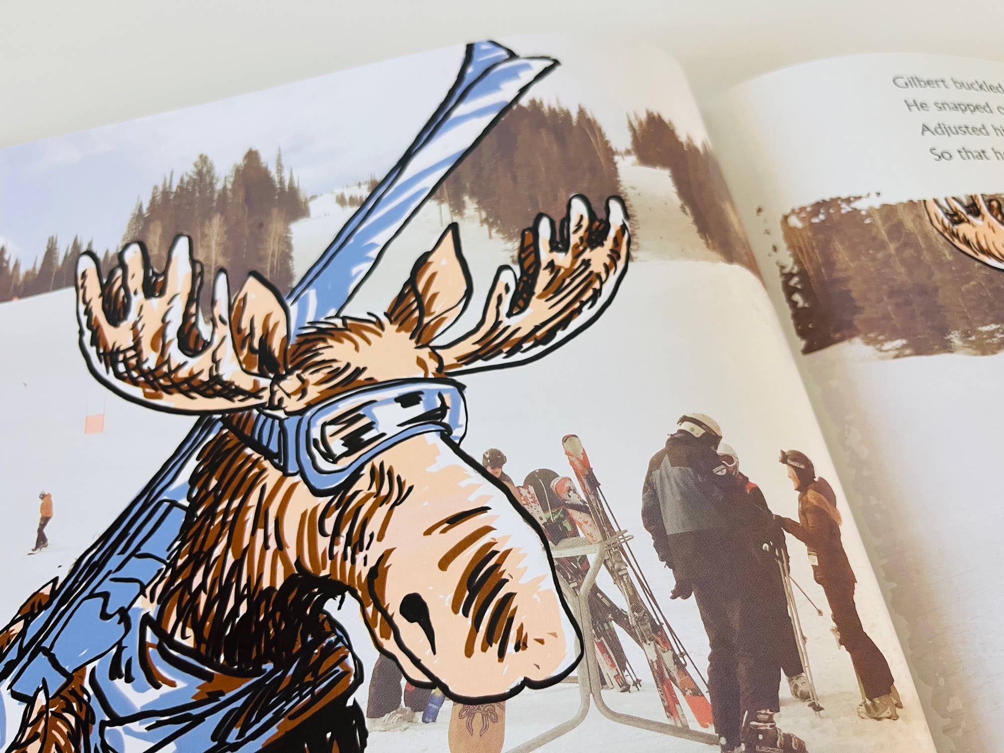 Gilbert The Moose - Rick Pieros Photography - Vendita all'ingrosso Libro per l'infanzia (3-5) - Gilbert l'Alce Impara a Sciare - Libro per bambini3