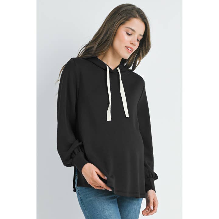 Classic Maternity Hoodie with Drawstring Detail for wholesale by Hello Miz