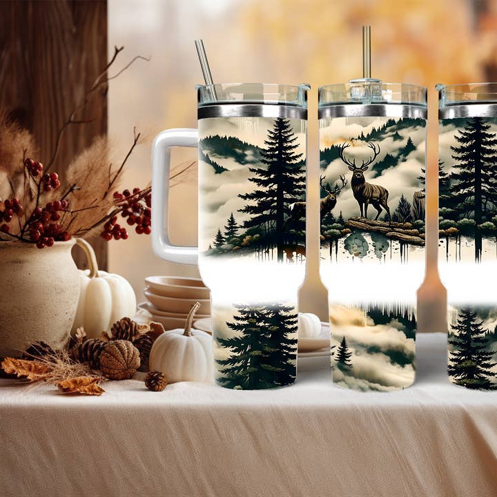 Deer In The Woods 40oz Travel Tumbler Gift Idea for wholesale by Justified Madness1