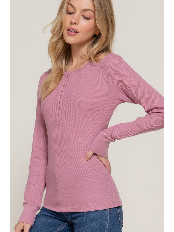 Vanilla Monkey - Wholesale Knit Top - Women's - Long Sleeve Henley Thermal Knit Top20