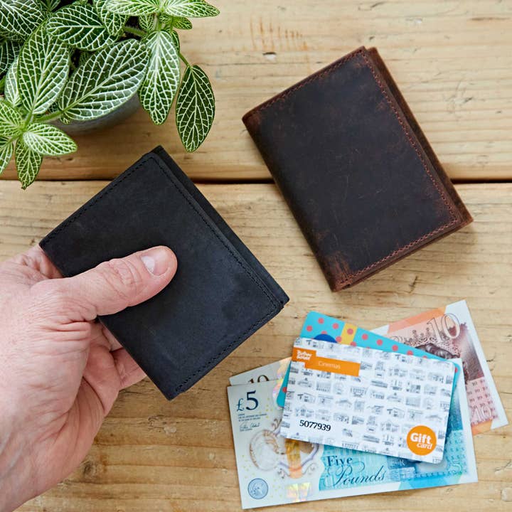 The Paper High Gift Company Limited - Wholesale Wallet - Men's - Handmade Buffalo Leather Trifold Wallet