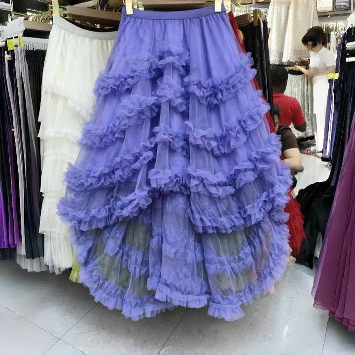 ShieldChic - Wholesale Skirt - Women's - Polyester Tulle Flounce Puff Skirt Paneled