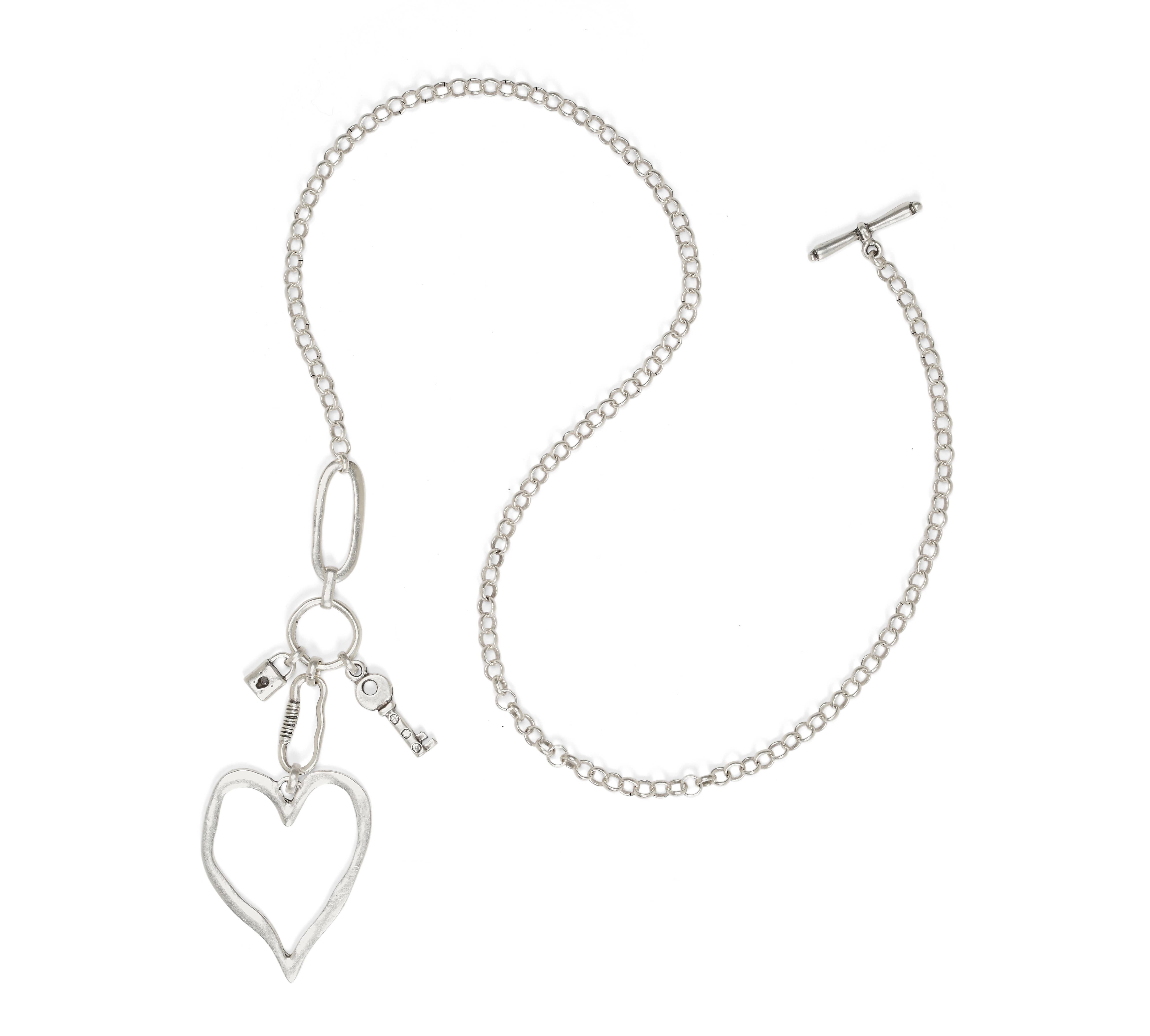 Chanour - Wholesale Pendant/Charm Necklace - Handmade Big Heart Pewter Necklace - NN35532