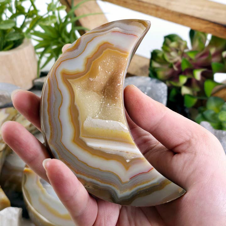Agate Druzy Cristal Lune - Vous Choisissez #1 pour la vente par Rock Paradise