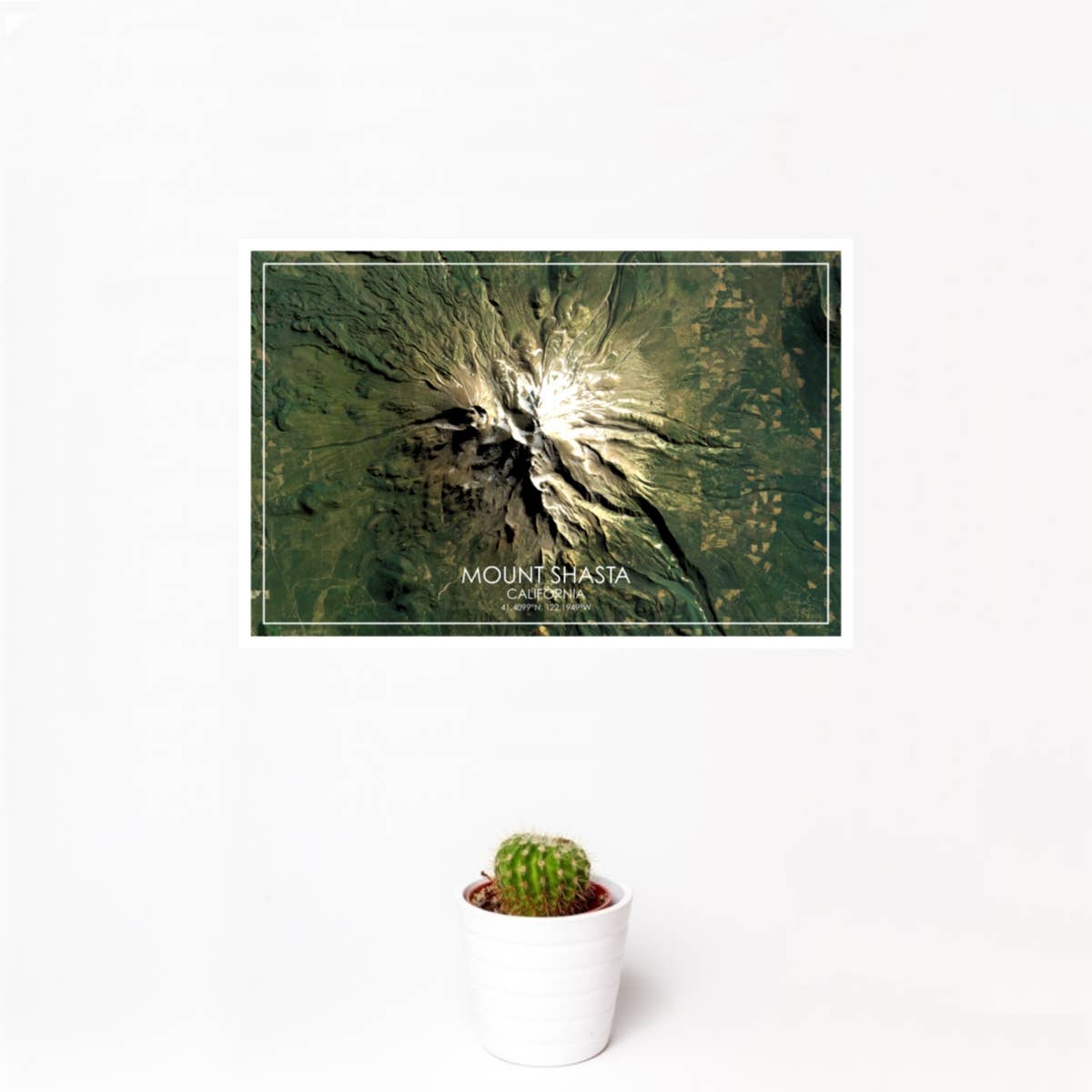 JACE.design - Wholesale Art Print - Mount Shasta CA Map Print Satellite1
