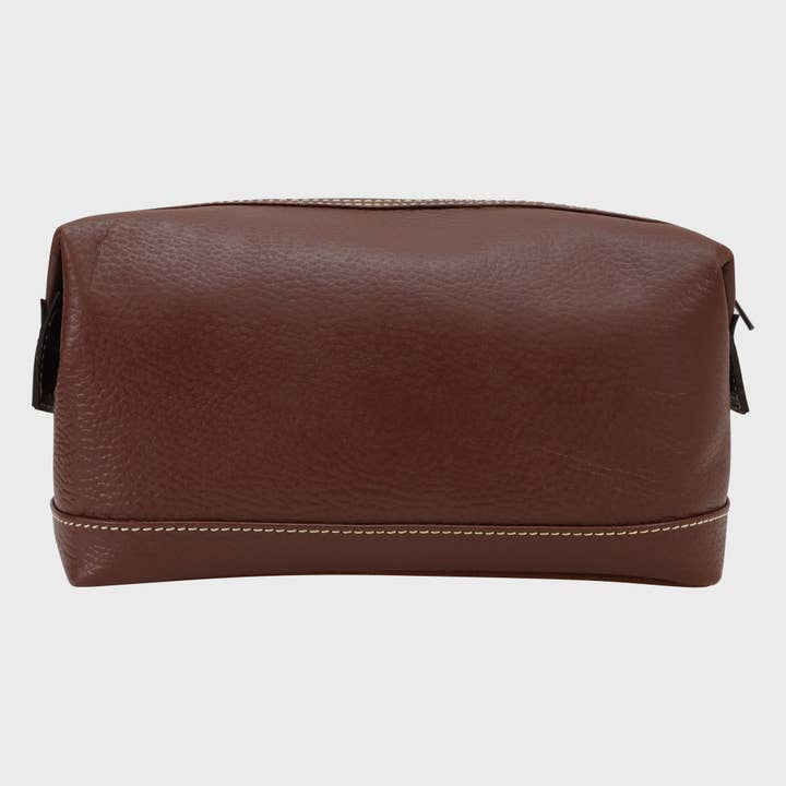 Sophos – wholesale Toiletry bag – men's – Attire Leather Stitched Washbag2