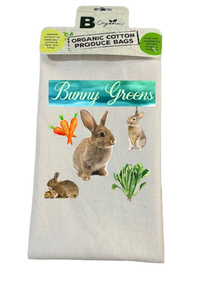 Produce Bag - Bunny Greens - Large - 14" x 17" for wholesale by B-Organic