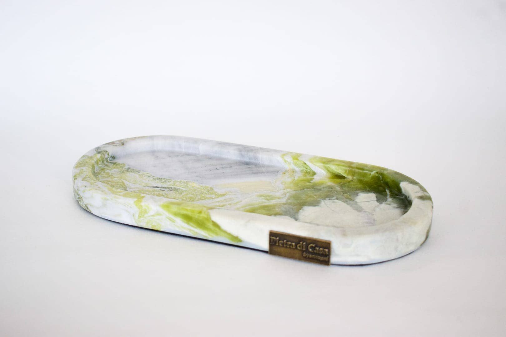 PIETRA DI CASA - Venta al por mayor Bandejas decorativas - Bandeja de mármol - PAPA ALANA - Ovalada Ice Jade0