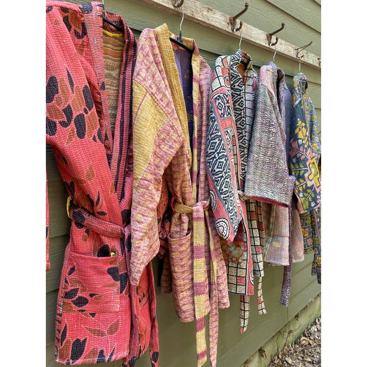 Seeds - Wholesale Jacket - Women's - Kantha Jacket | Refurbished Cotton Kanthas Pockets One Size