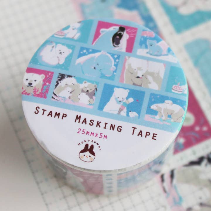 Polar Bear Stamp Washi Tape for wholesale by Mugobunni